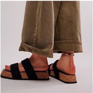 Free People Fairmont Flared Footbed Suede Sandals